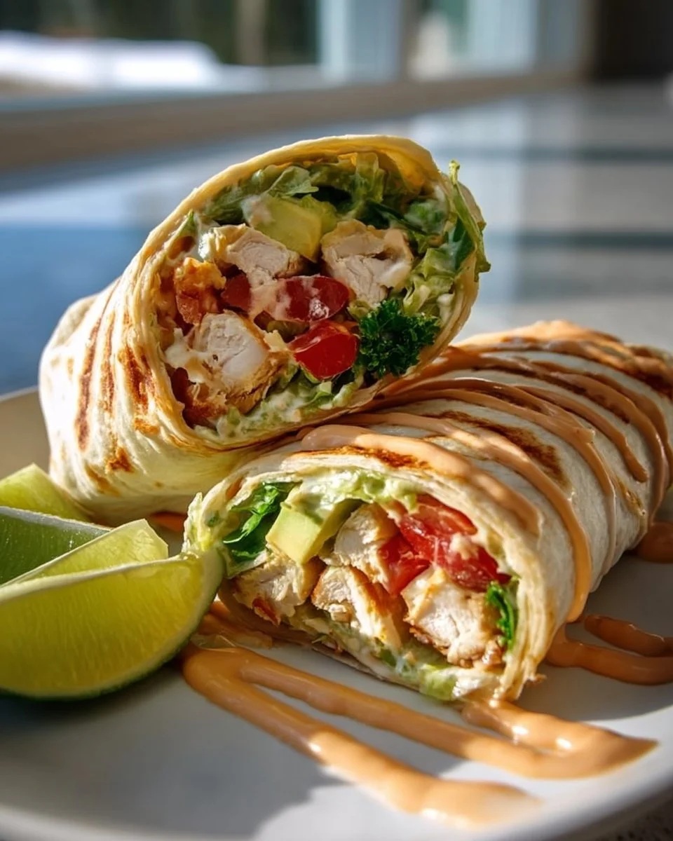 Southwest Chicken Wraps 1 Delicious Southwest Chicken Wraps filled with grilled chicken, veggies, and spicy sauce.