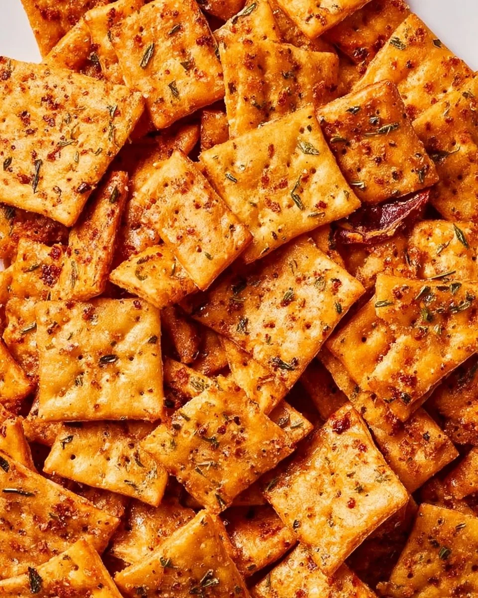 Spicy Pickle Ranch Crackers - A crunchy snack with bold flavors.