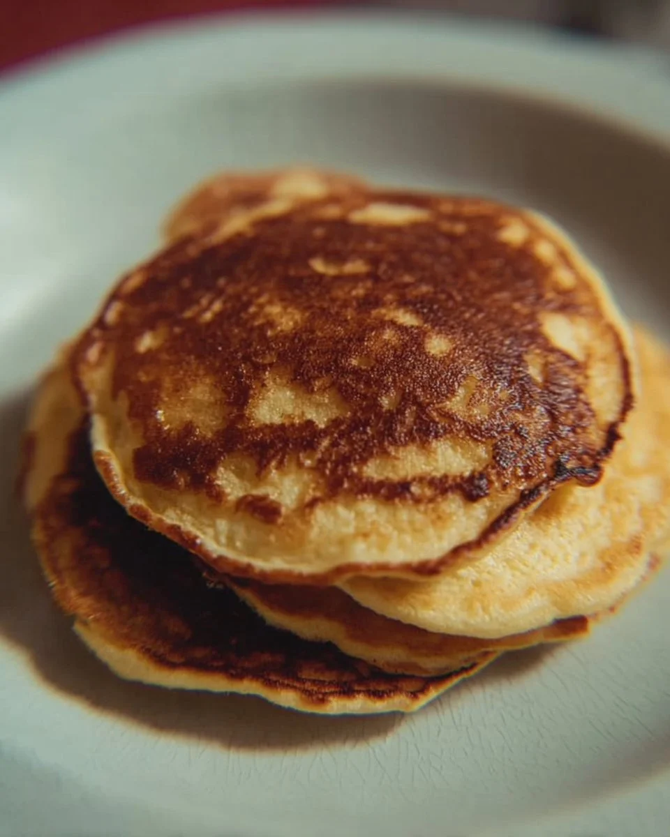 Sweet Potato Pancakes 1 Fluffy sweet potato pancakes stacked on a plate with syrup and berries