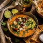 Bowl of Chipotle Queso Chicken Corn Chowder garnished with cilantro
