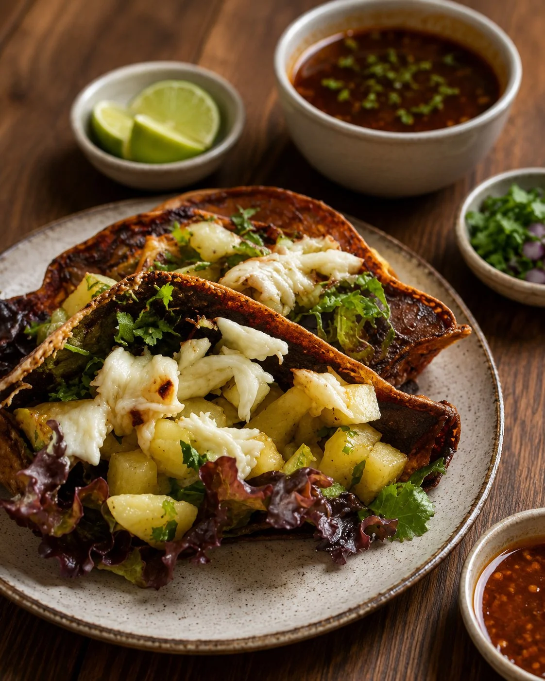 Citrus grilled halibut served in a whole-wheat pita with cucumber pineapple salsa