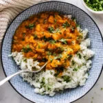 Instant Pot cauliflower curry with spices and fresh ingredients