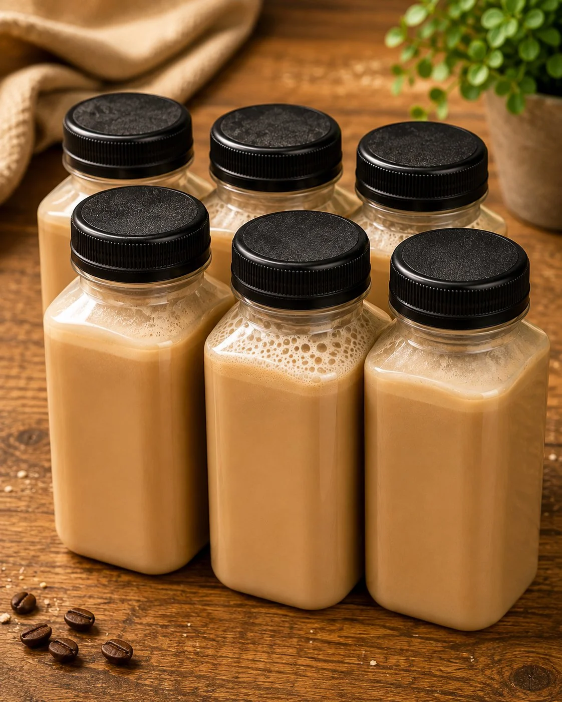Delicious chocolate protein shake in a glass with chocolate pieces and a scoop.