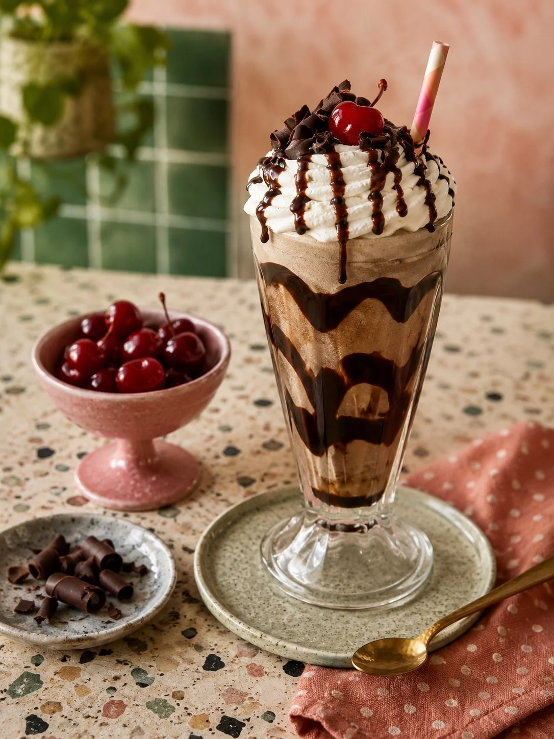 A refreshing Cola Ice Cream Float topped with ice cream in a glass.