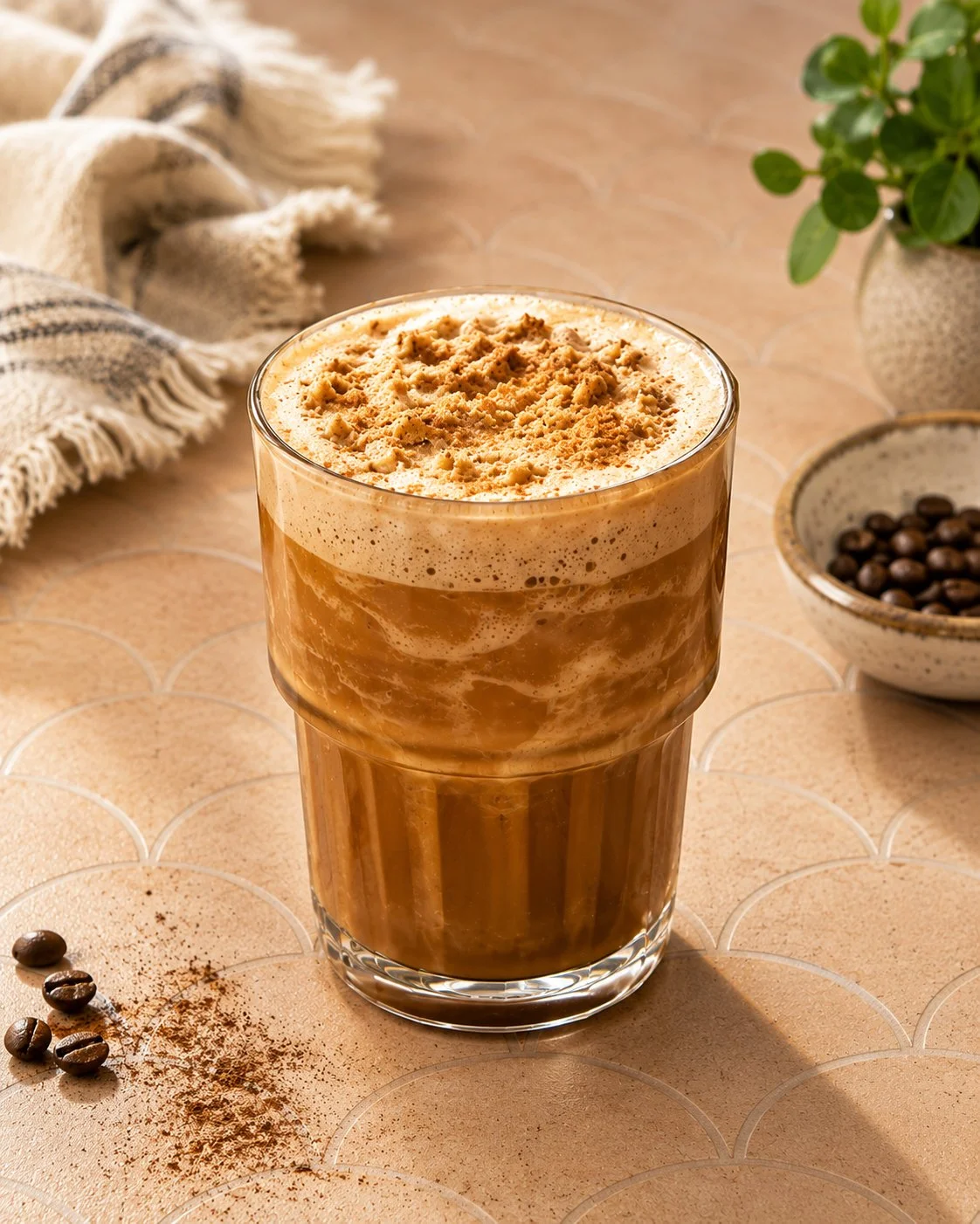 Refreshing coffee slushie made with one simple ingredient for hot summer days.